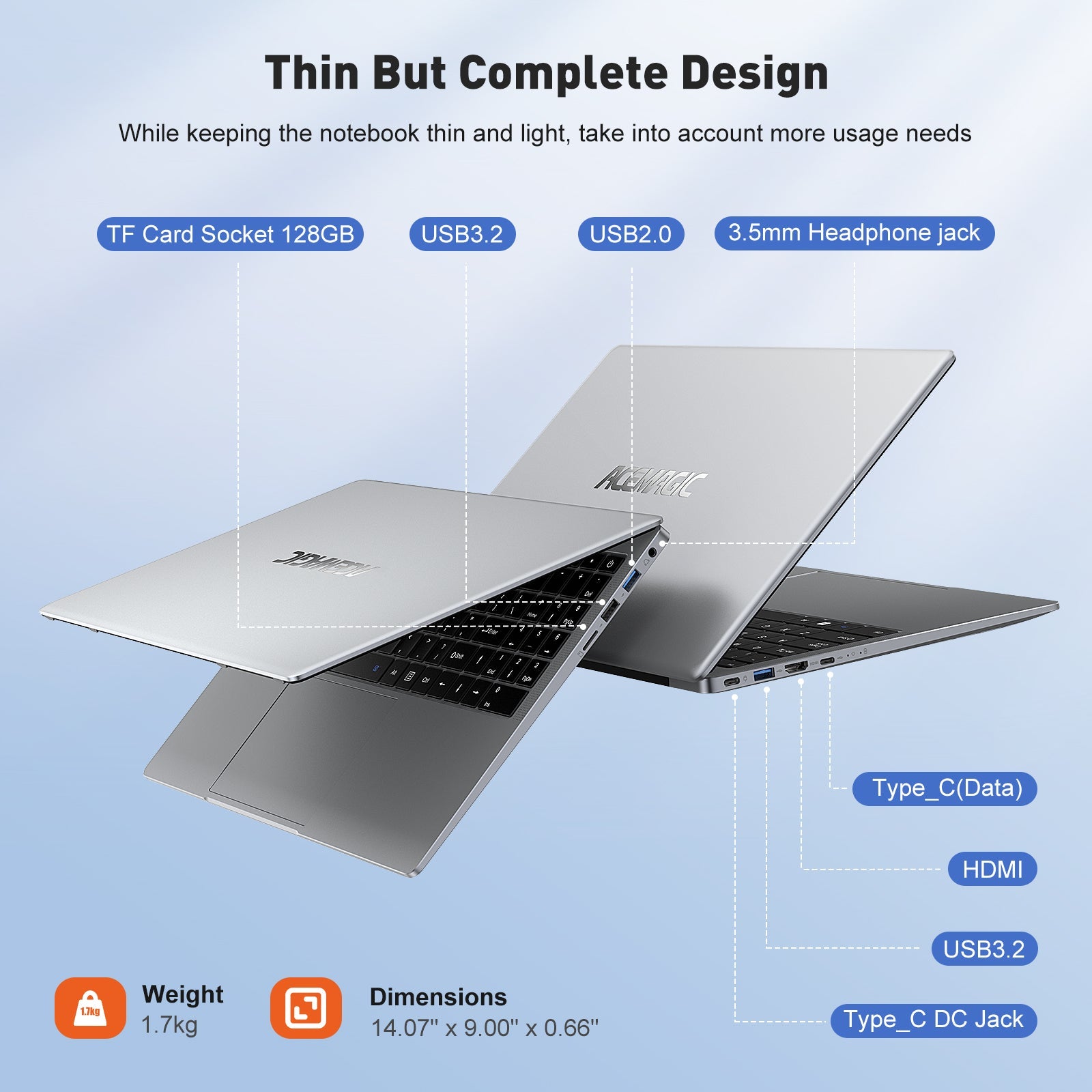 Acemagic ‎ AX15 Intel Alder Lake N95 vendita di laptop grigio + argento